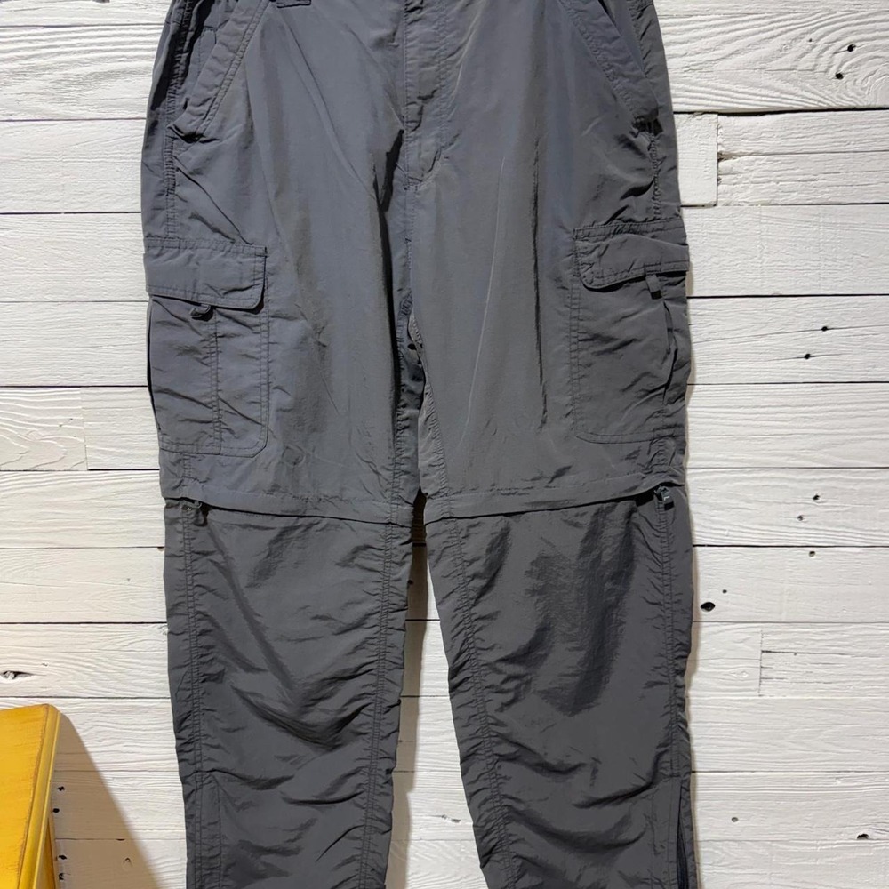 Rugged Exposure Mens Convertible Cargo Hiking Pants Grey Nylon Zip Off Size 36
